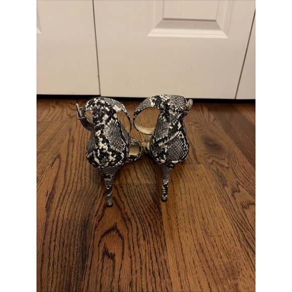 Nine West Snake Print Open Toe High Heel Shoes Size 8.5 - Picture 4 of 5